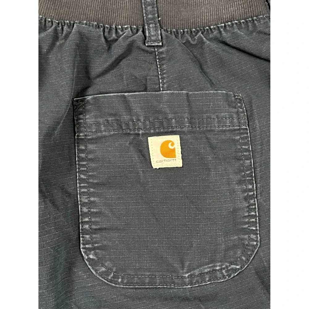 Carhartt Original Fit Shorts Women 14 Navy Cotton Flat Front Cuffed Hem Workwear